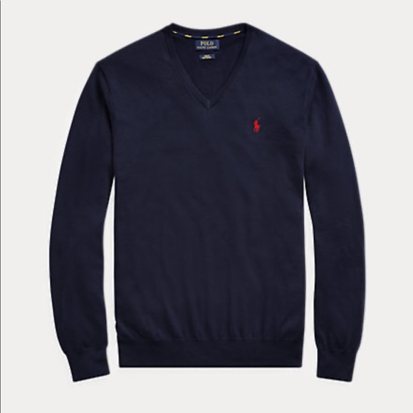 Polo Ralph Lauren| Cotton V-Neck Sweater - Picture 2 of 3
